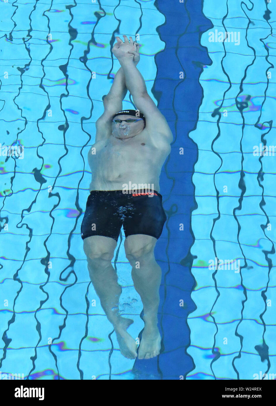 Scandone Pool, Neapel, Italien. 5. Juli, 2019. 30 Sommer-universiade Tag des Wettbewerbs; Mens backstroke drehen Quelle: Aktion plus Sport/Alamy leben Nachrichten Stockfoto