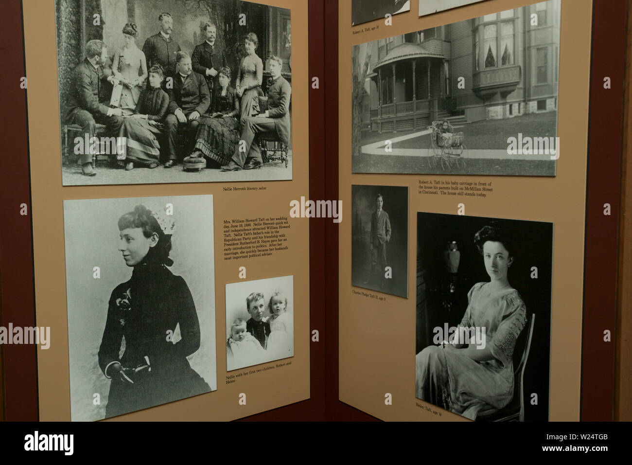 Panel Exponat auf der William Howard Taft National Historic Site in Cincinnati, Ohio, USA Stockfoto