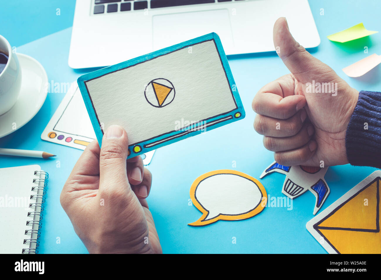 Virales Marketing, Social Media, Online Marketing Konzepte Ideen Stockfoto