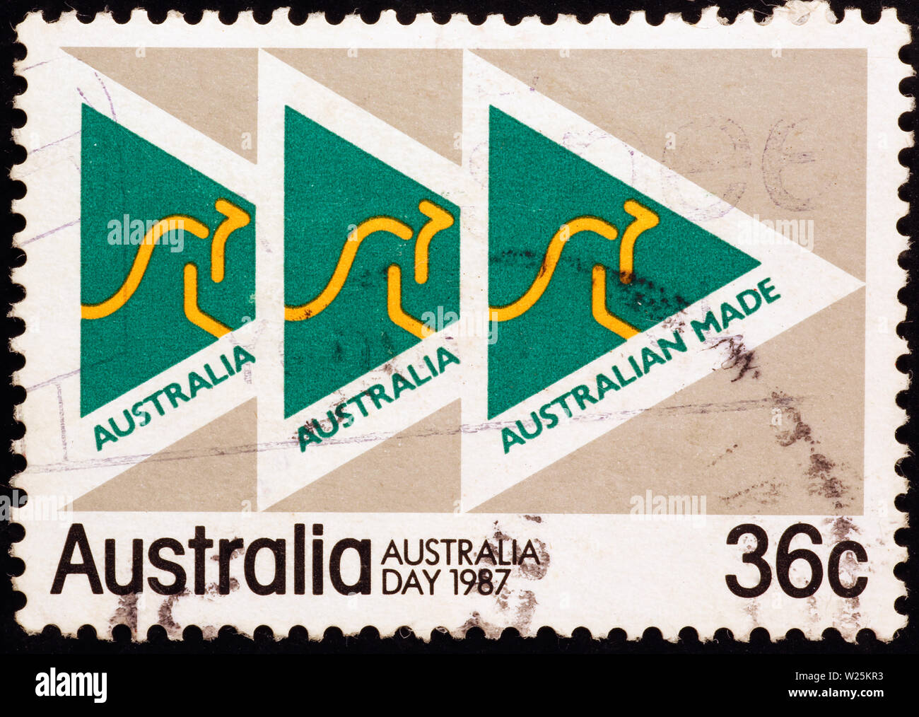 Australische gemacht Logos auf Briefmarke Stockfoto