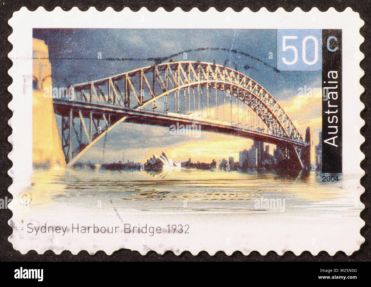 Sydney Harbour Bridge auf australischen Briefmarke Stockfoto