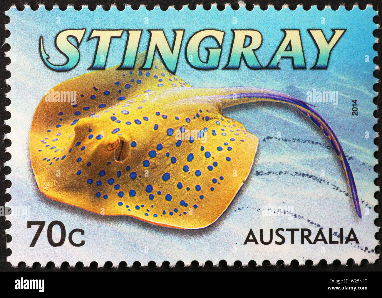 Stingray auf australischen Briefmarke Stockfoto
