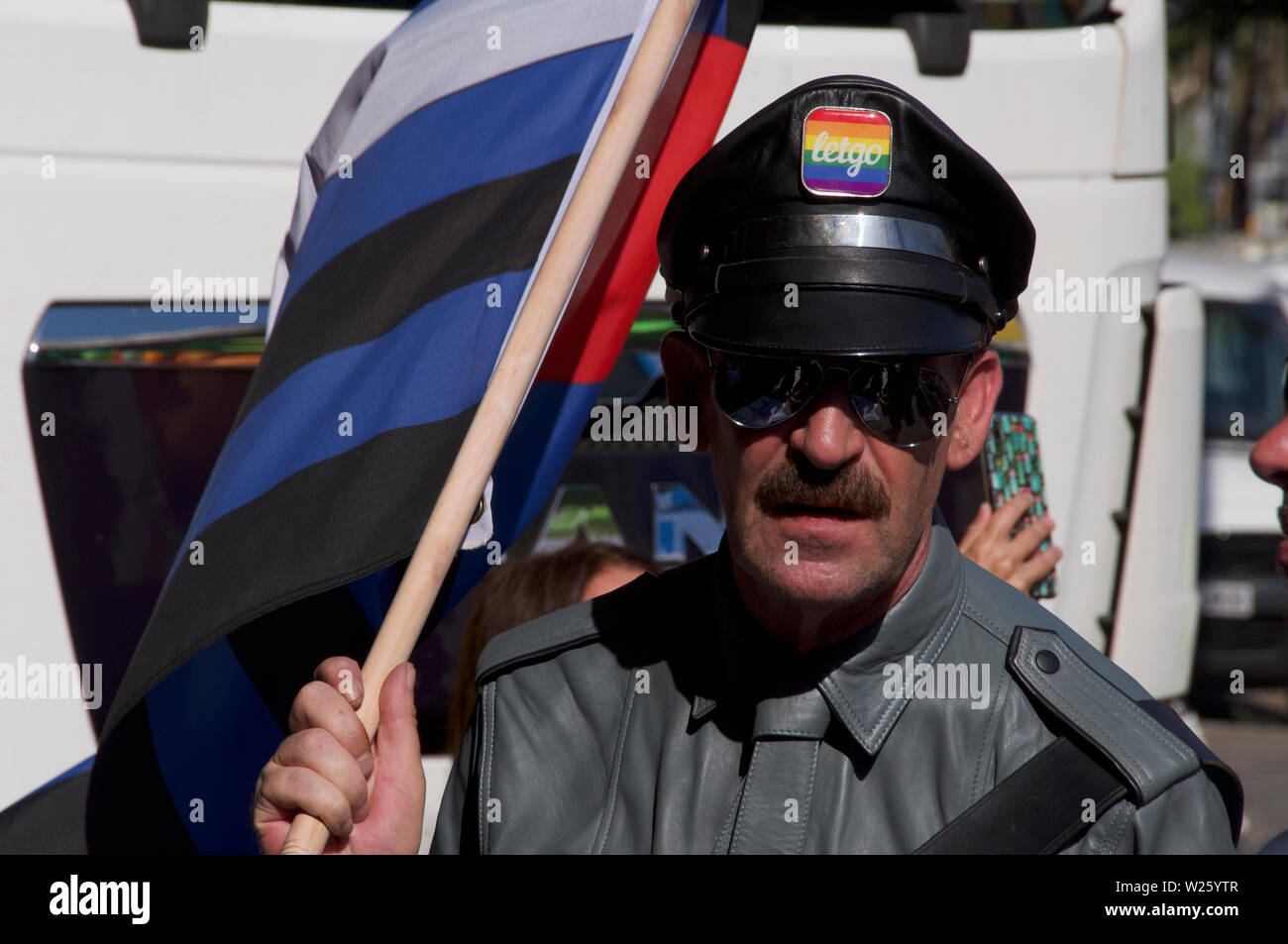 Die Teilnahme an der CSD-Parade in Barcelona Stockfoto