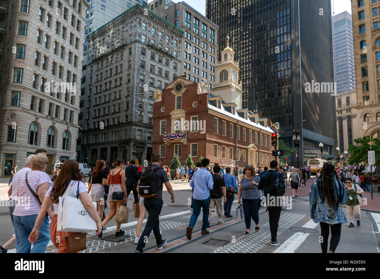 Die alte Statehouse, Freedom Trail, Boston, Massachusetts, USA Stockfoto