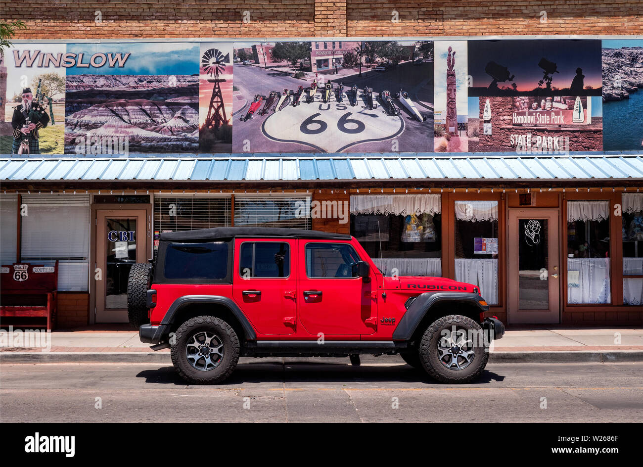 Historische Route 66 in Winslow Arizona USA Stockfoto