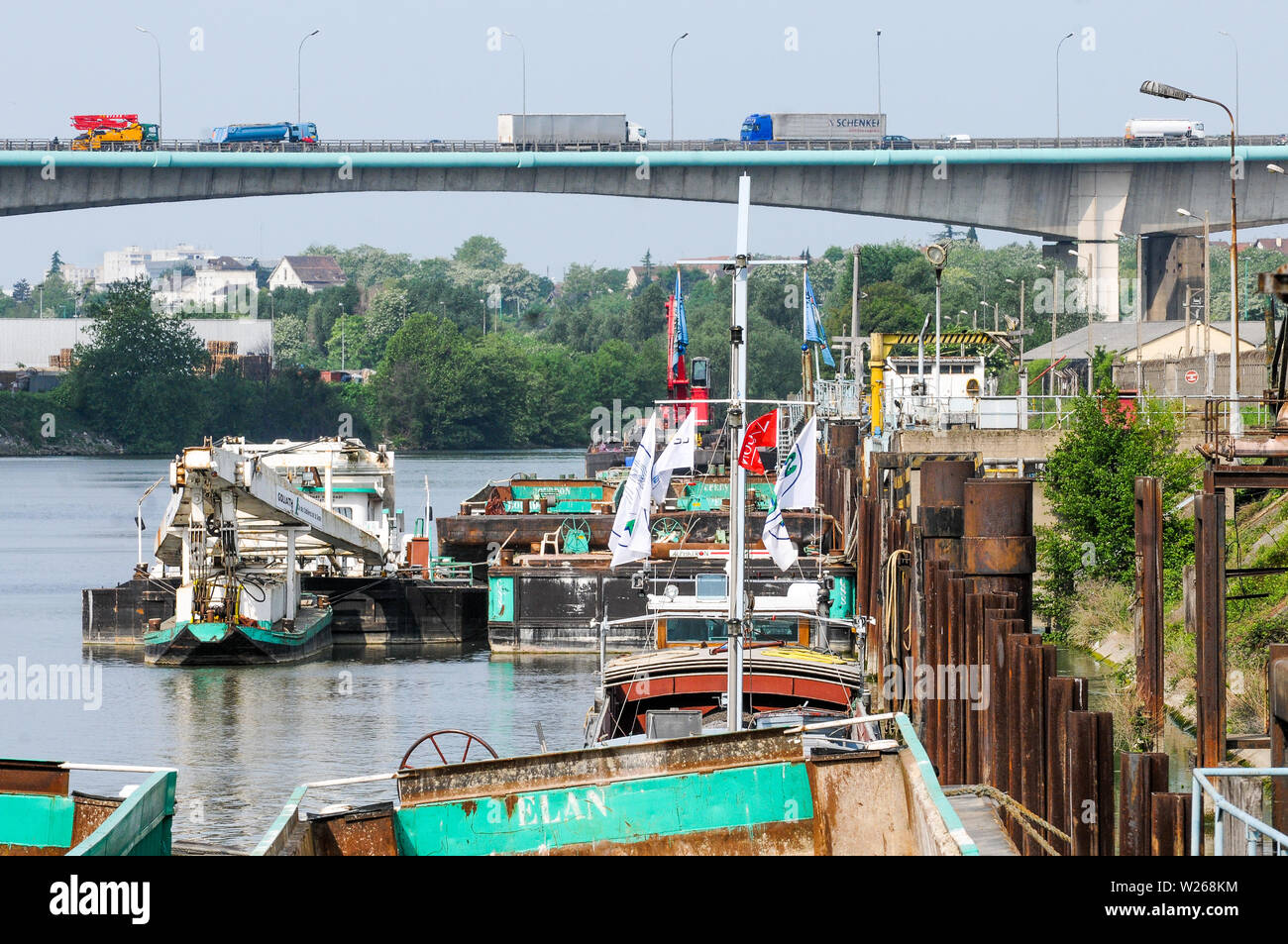 Genevilliers Hafen, Hauts-de-Seine, Île-de-France, Frankreich Stockfoto