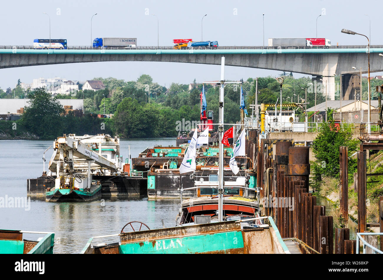 Genevilliers Hafen, Hauts-de-Seine, Île-de-France, Frankreich Stockfoto