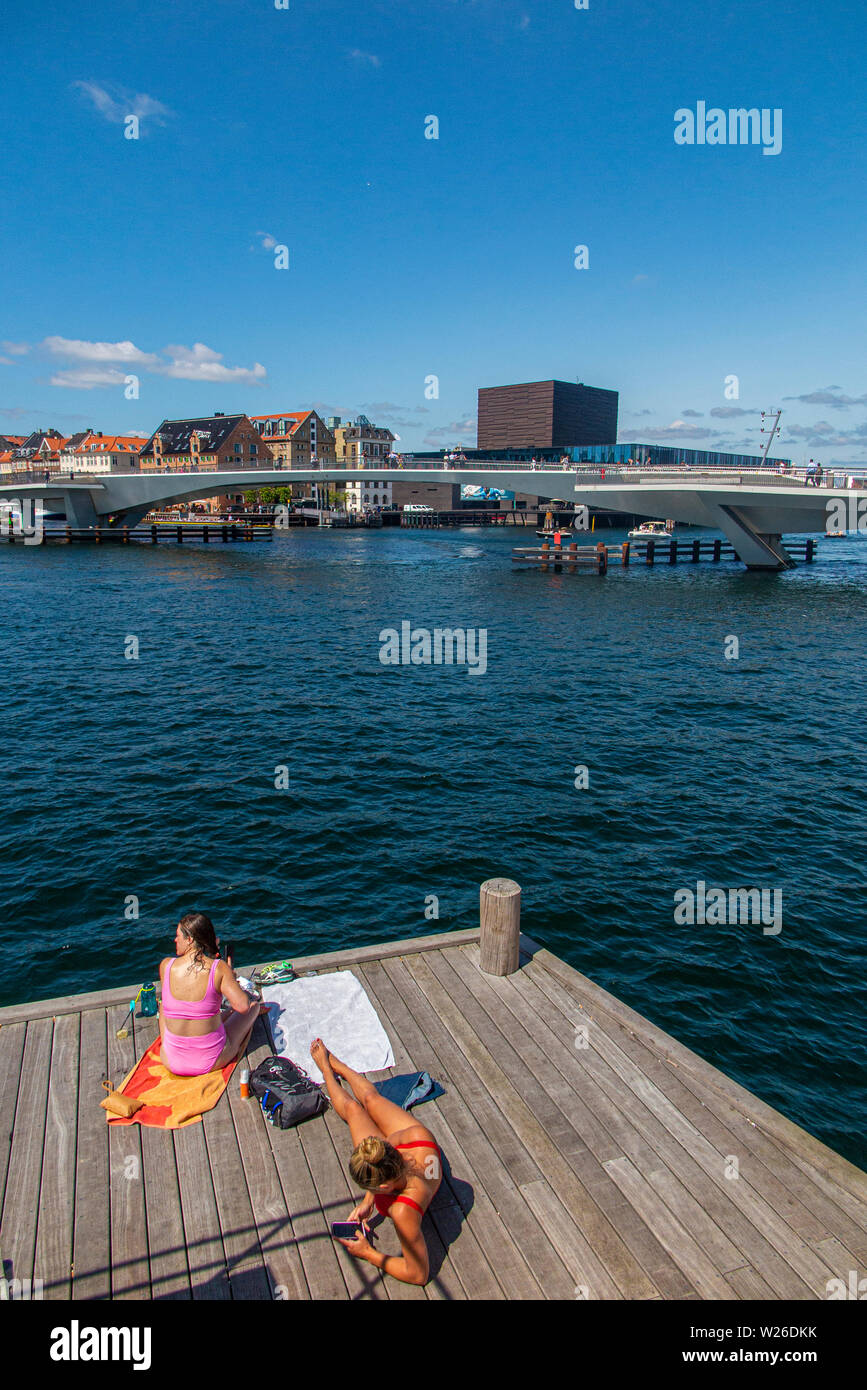 Urban die Sonne in Kopenhagen, Dänemark. Stockfoto