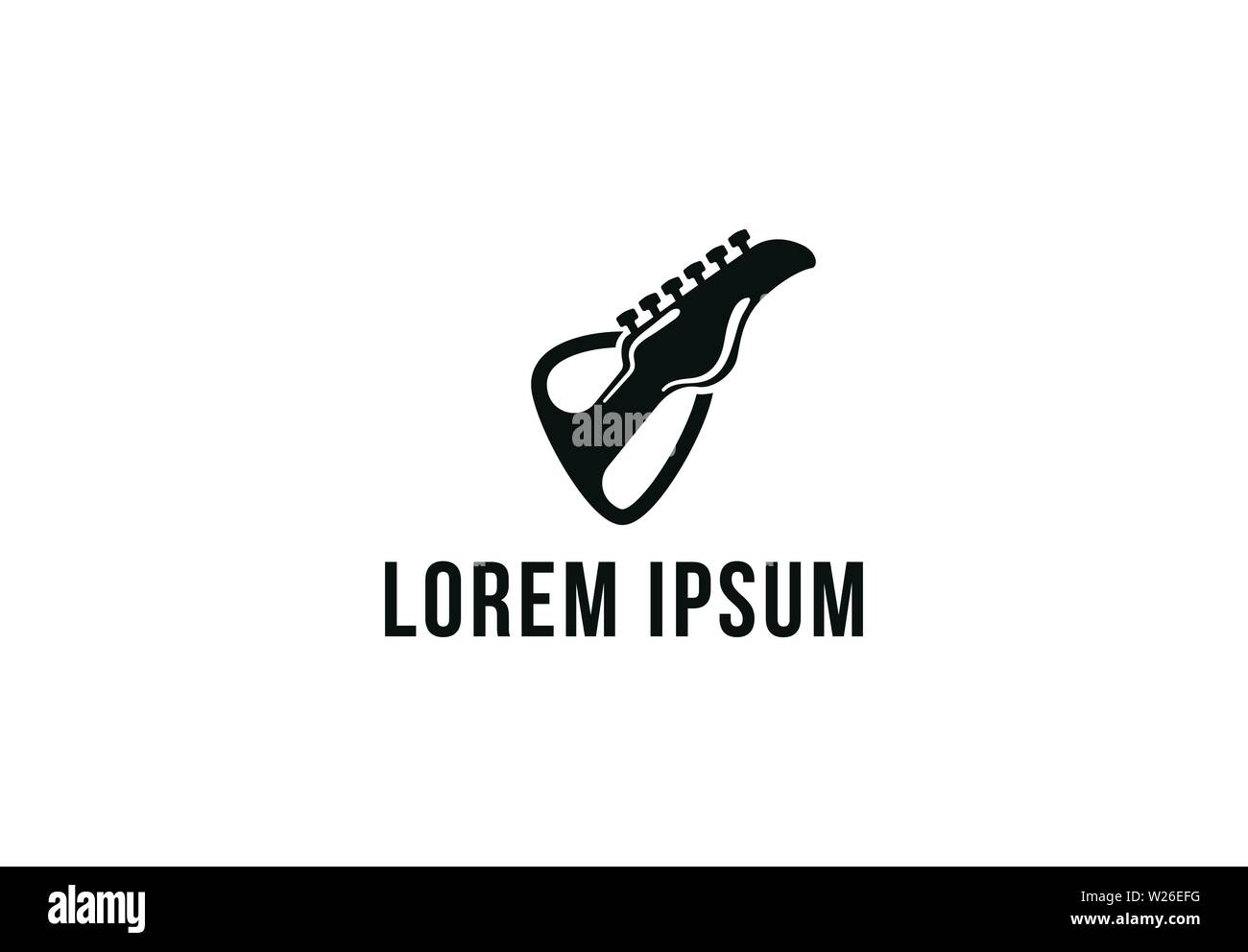 Gitarre, Guitar Pick Logo Designs Stock Vektor