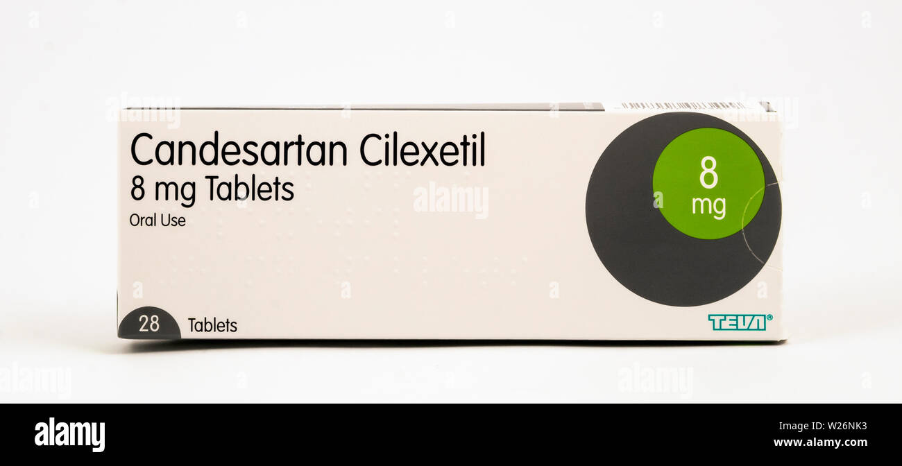 Candesartan cilexetil - ein angiotensin Rezeptor blocker hauptsächlich für die Behandlung von Bluthochdruck und Herzinsuffizienz eingesetzt. Stockfoto