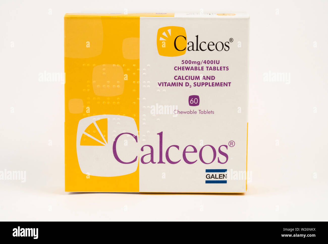 Calceos Tabletten (für die Behandlung von Calcium- und Vitamin-D-Mangel). Stockfoto