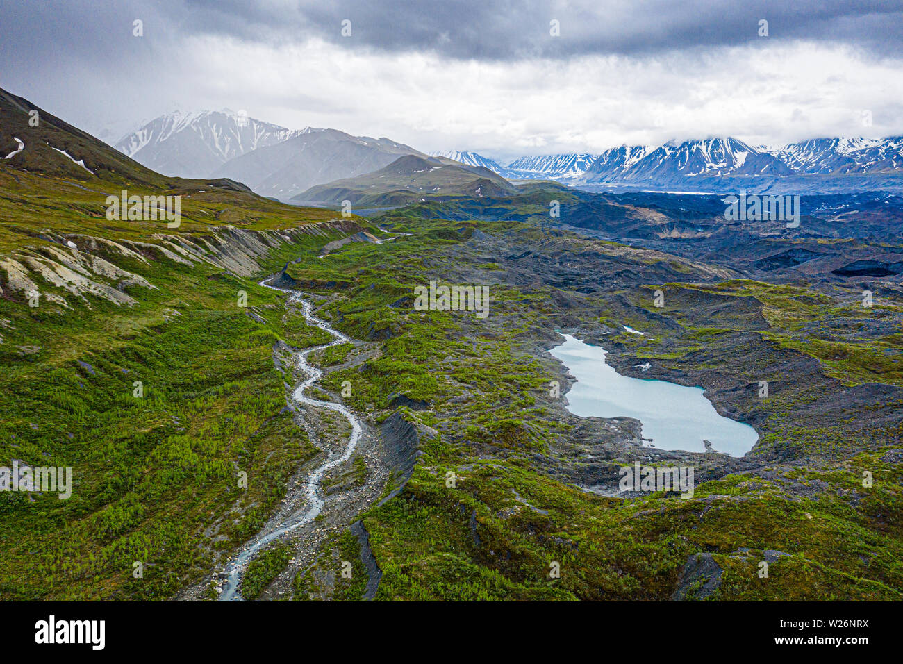 Gletschersee, Muldrow Glacier, Denali National Park, Alaska, USA Stockfoto