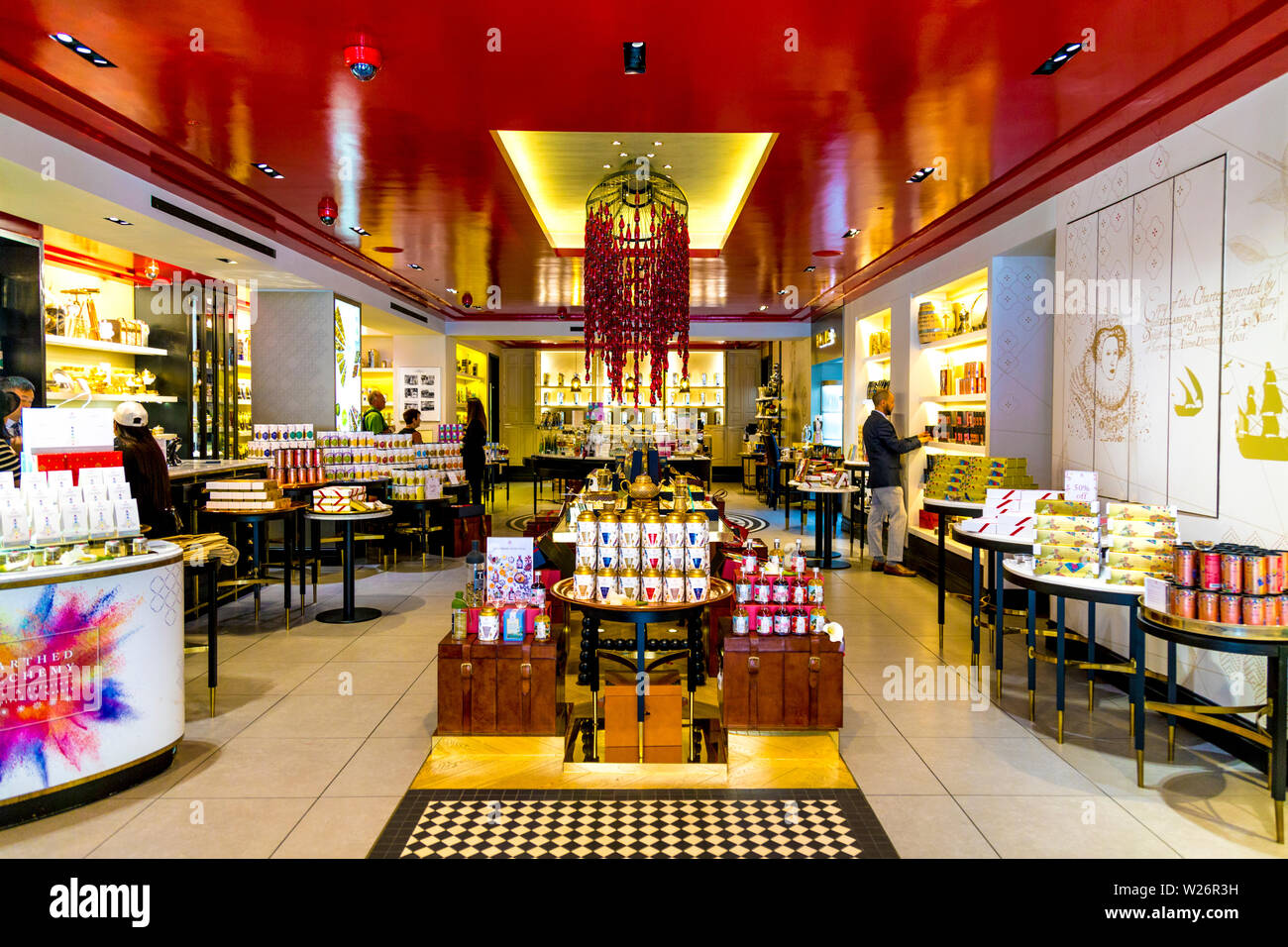 Innenraum der East India Company Kaffee shop auf der Conduit Street, Mayfair, London, Großbritannien Stockfoto