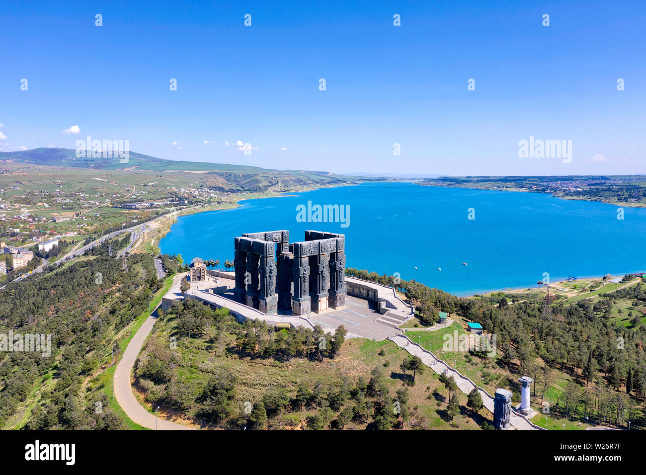 Geschichte Georgiens Denkmal in Tiflis, Georgien, im April 2019 rn" in hdr getroffen wurden Stockfoto