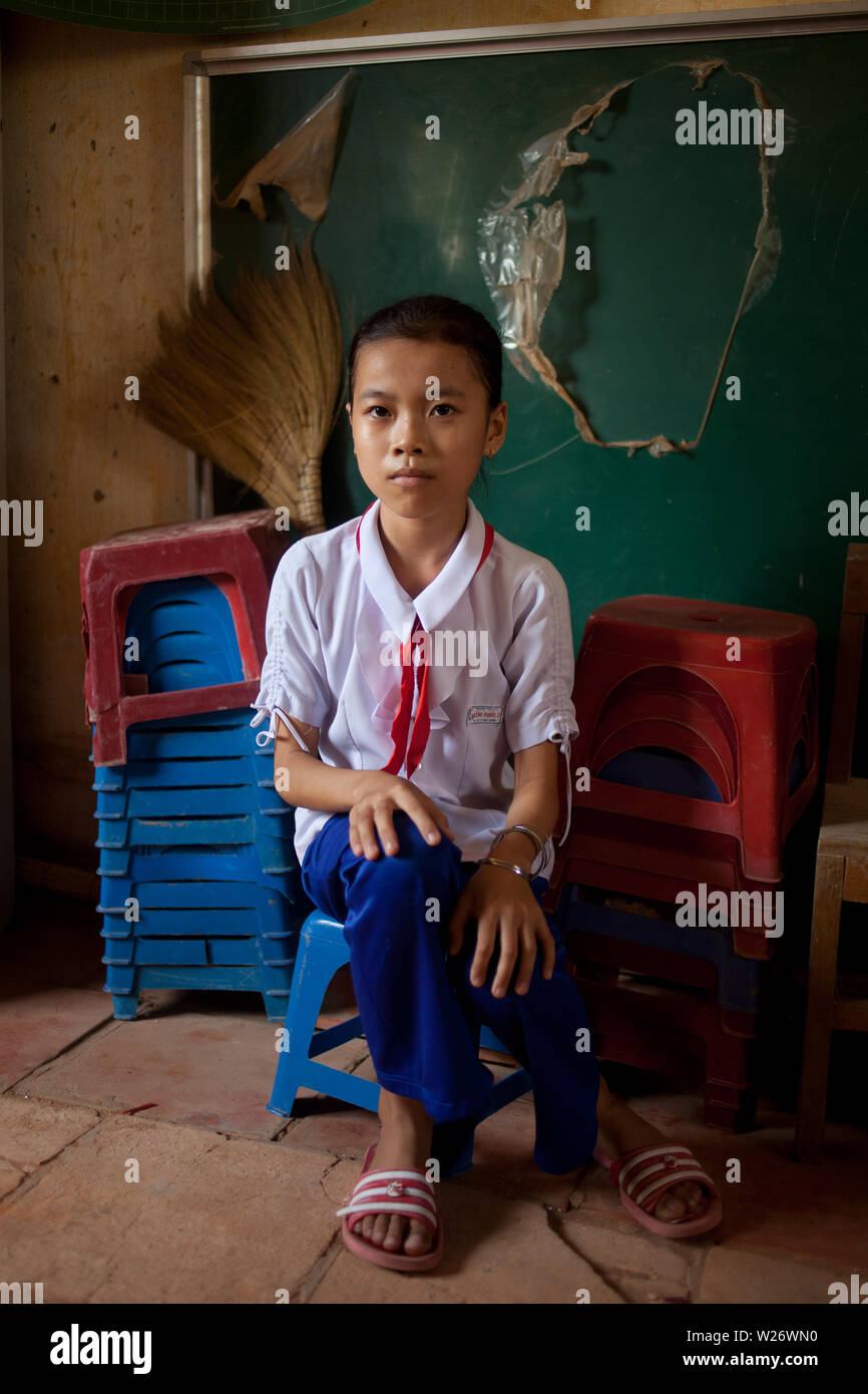 Asiatische Grundschüler in South Vietnam, Ho Chi Minh City aka Saigon Stockfoto