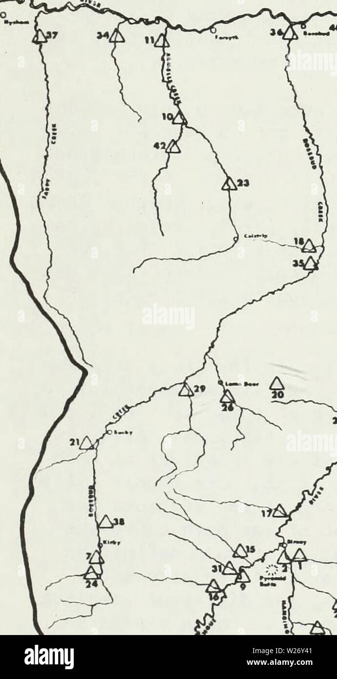 Archiv Bild von Seite 26 der Bericht Daten für die benthische. Daten Bericht für die benthische Makroinvertebraten und periphyton Gemeinschaft bestand von Streams Ablassen des südlichen Fort Union Revier Region von der südöstlichen Montana datareportforben 1980 klar Jahr: 1980 W -'. r-i & - Ich... JH Stockfoto