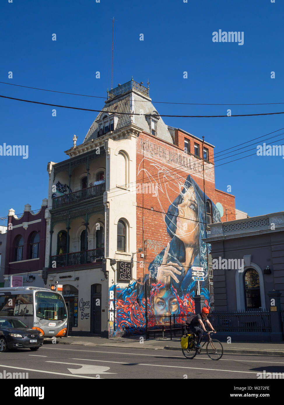 Graffiti in Fitzroy Straßen Stockfoto