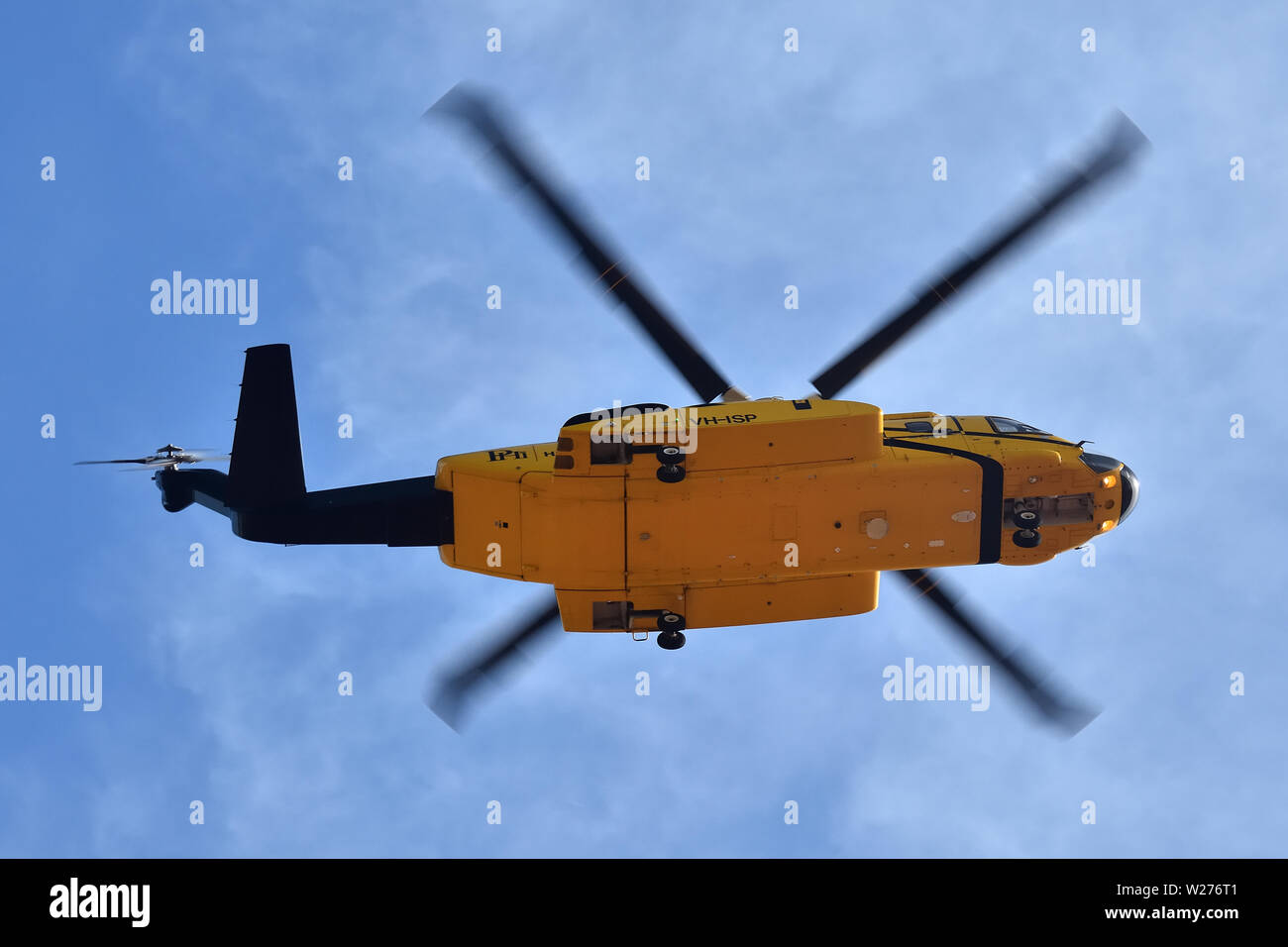 Sikorsky S92 ein VH-ISP, durch Petroleum Helicopters Internationale besessen und durch Hubschrauber Neuseeland betrieben, Ansatz von Flughafen Broome. Stockfoto