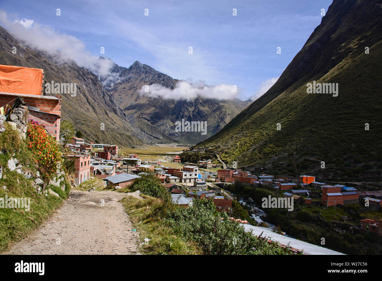 Landschaft entlang der Cordillera Real mountain range, Bolivien Stockfoto