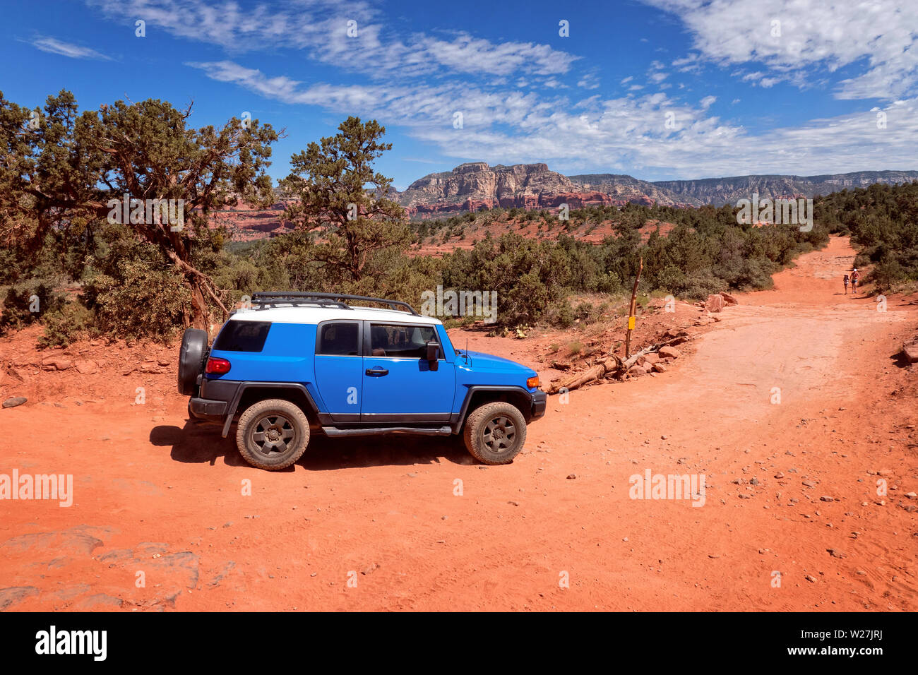 Toyota FJ Cruiser auf einem Trail Off Dry Creek Rd Sedona Arizona USA Stockfoto