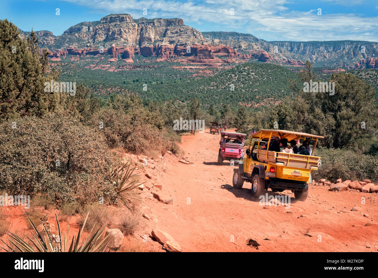Lokale Jeep Touren auf einem Trail Off Dry Creek Rd Sedona Arizona USA Stockfoto