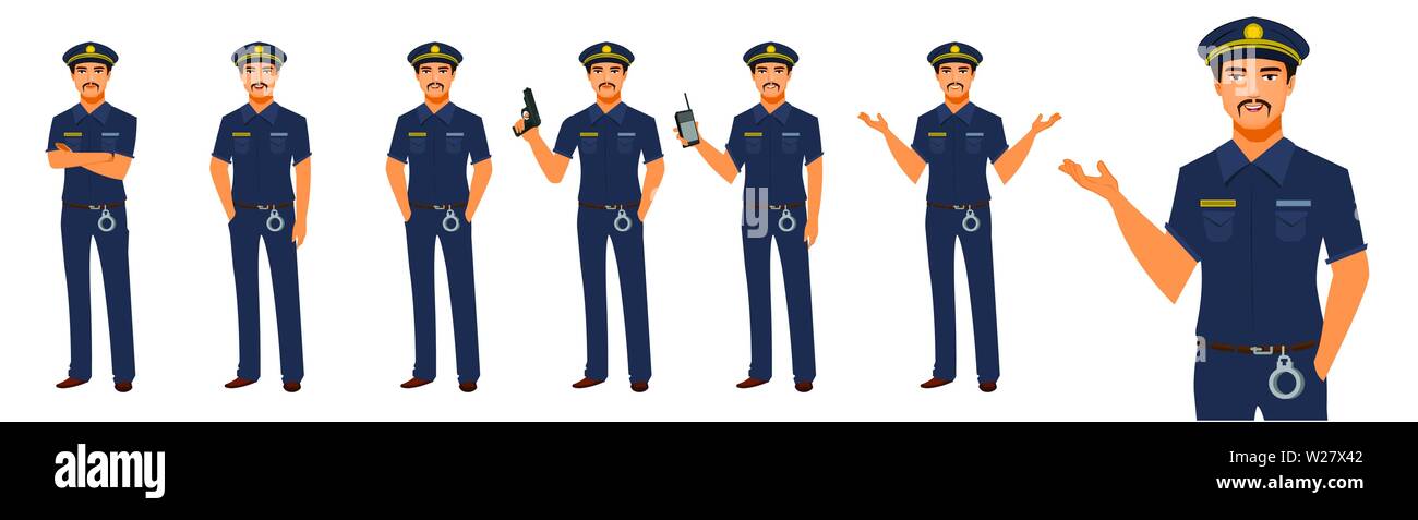 Polizei-Zeichensatz Stock Vektor