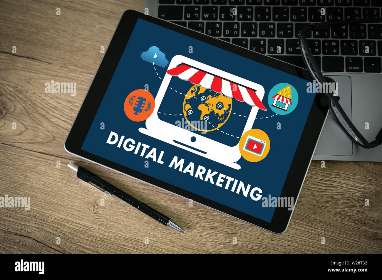 Digitales Marketing neue Start Projekt Online Search Engine Optimization Stockfoto