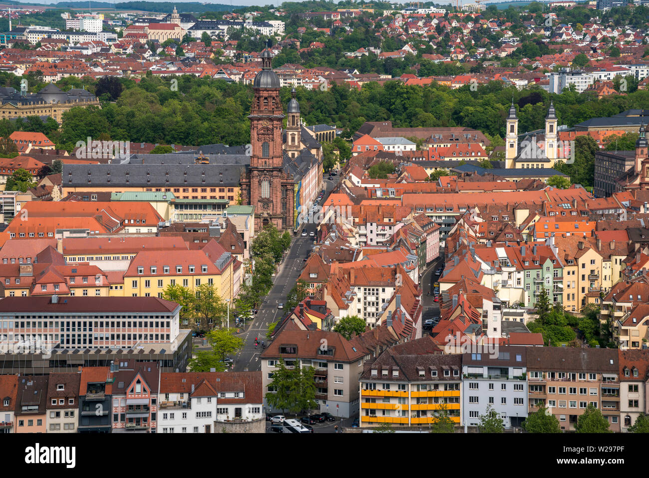 Stadtansicht Würzburg von der Festung Marienberg Würzburg gesehen, Unterfranken, Bayern, Deutschland | Würzburg Stadt Blick von der Festung Ma gesehen Stockfoto