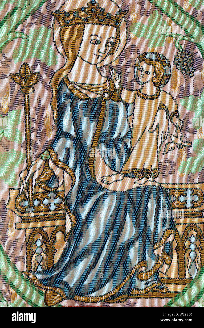 Vintage Madonna und Kind Tapisserie Stockfoto