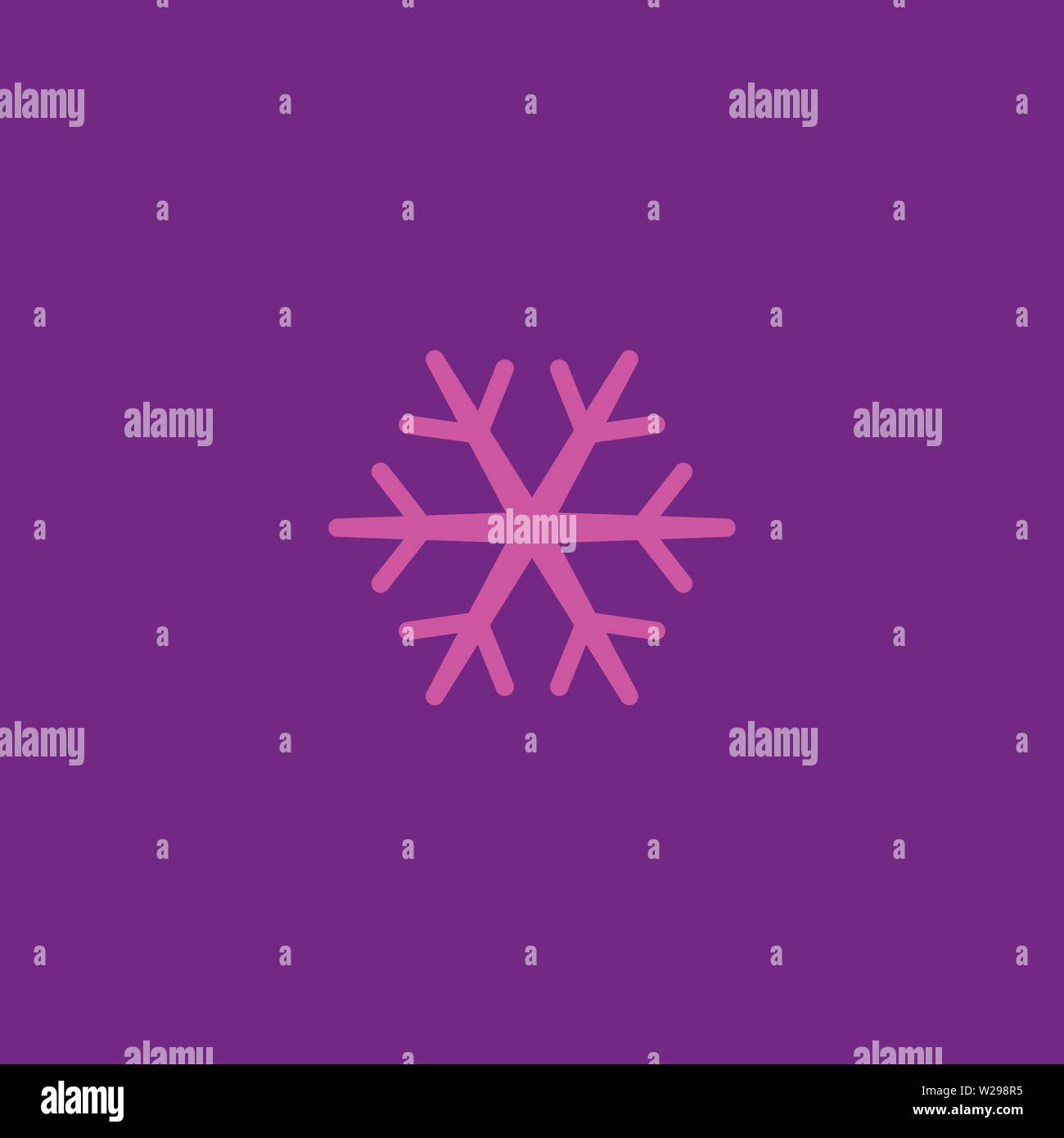 Pink Snowflake Flachbild-Symbol. Schnee Piktogramm. Winter Symbol. Vector Illustration, EPS 10. Stock Vektor