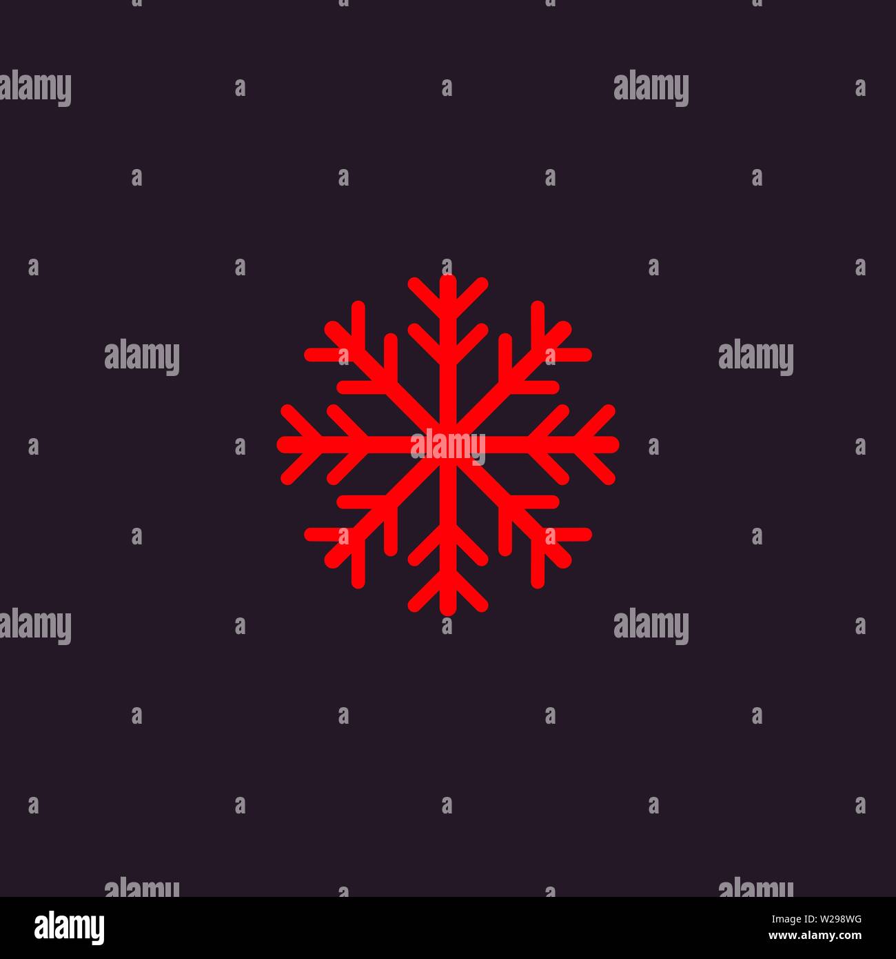 Rot Schneeflocke Flachbild-Symbol. Schnee Piktogramm. Winter Symbol. Vector Illustration, EPS 10. Stock Vektor