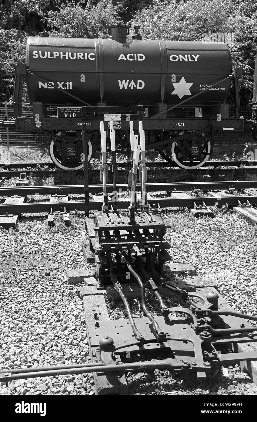 Punkte auf der Spur Stockfoto