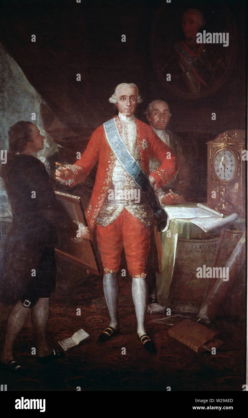FLORIDABLANCA, CONDE DE (JOSE MOÑINO) MINISTRO DE CARLOS III. 1728-1808 OLEO DE FRANCISCO DE GOYA BANCO DE URQUIJO. MADRID. Autor: Francisco de Goya (1746-1828). Stockfoto