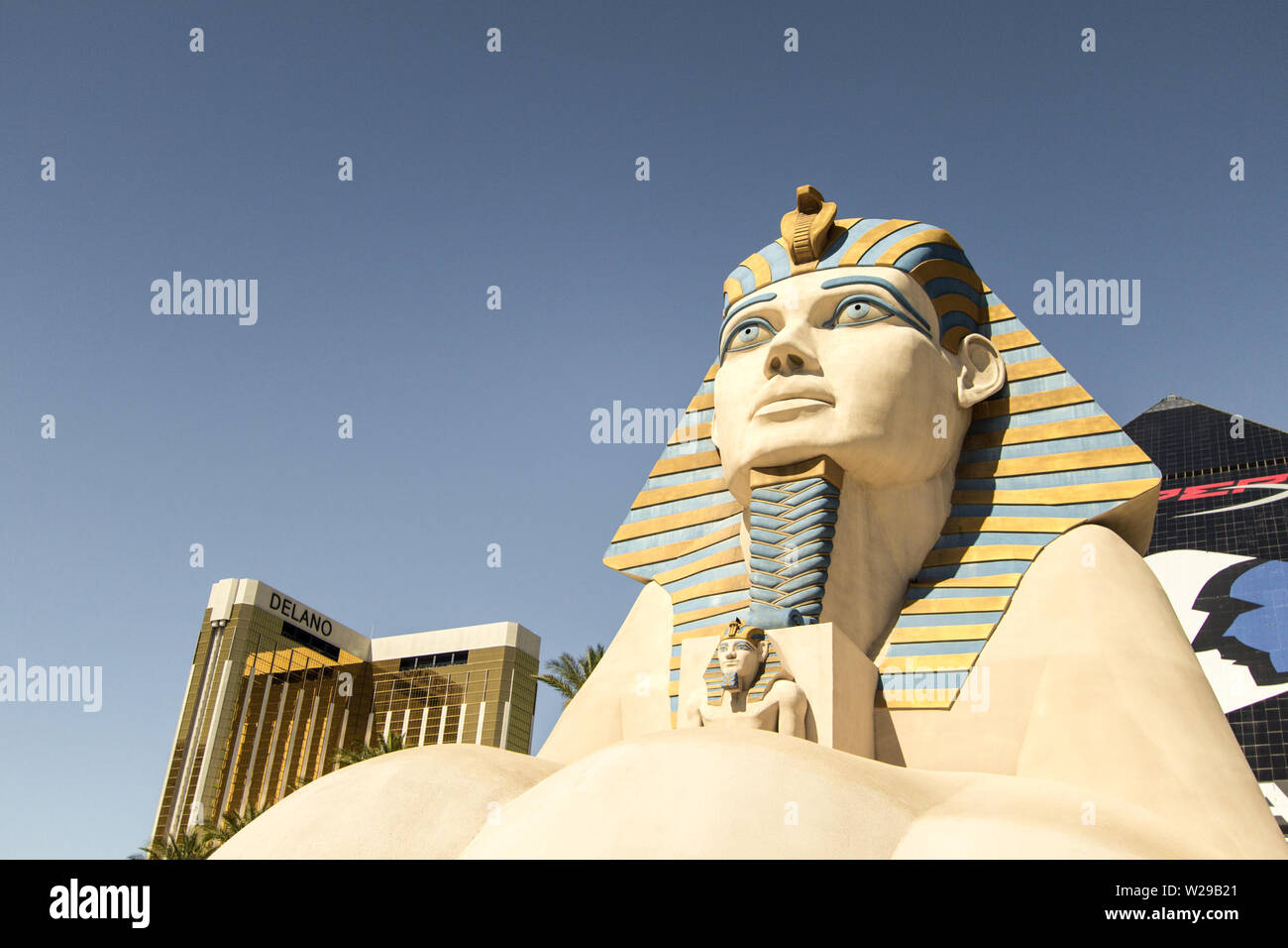 Las Vegas, Nevada, USA - Mai 6, 2019: Die Sphinx außerhalb des Luxor Hotel und Casino auf dem Las Vegas Strip. Stockfoto