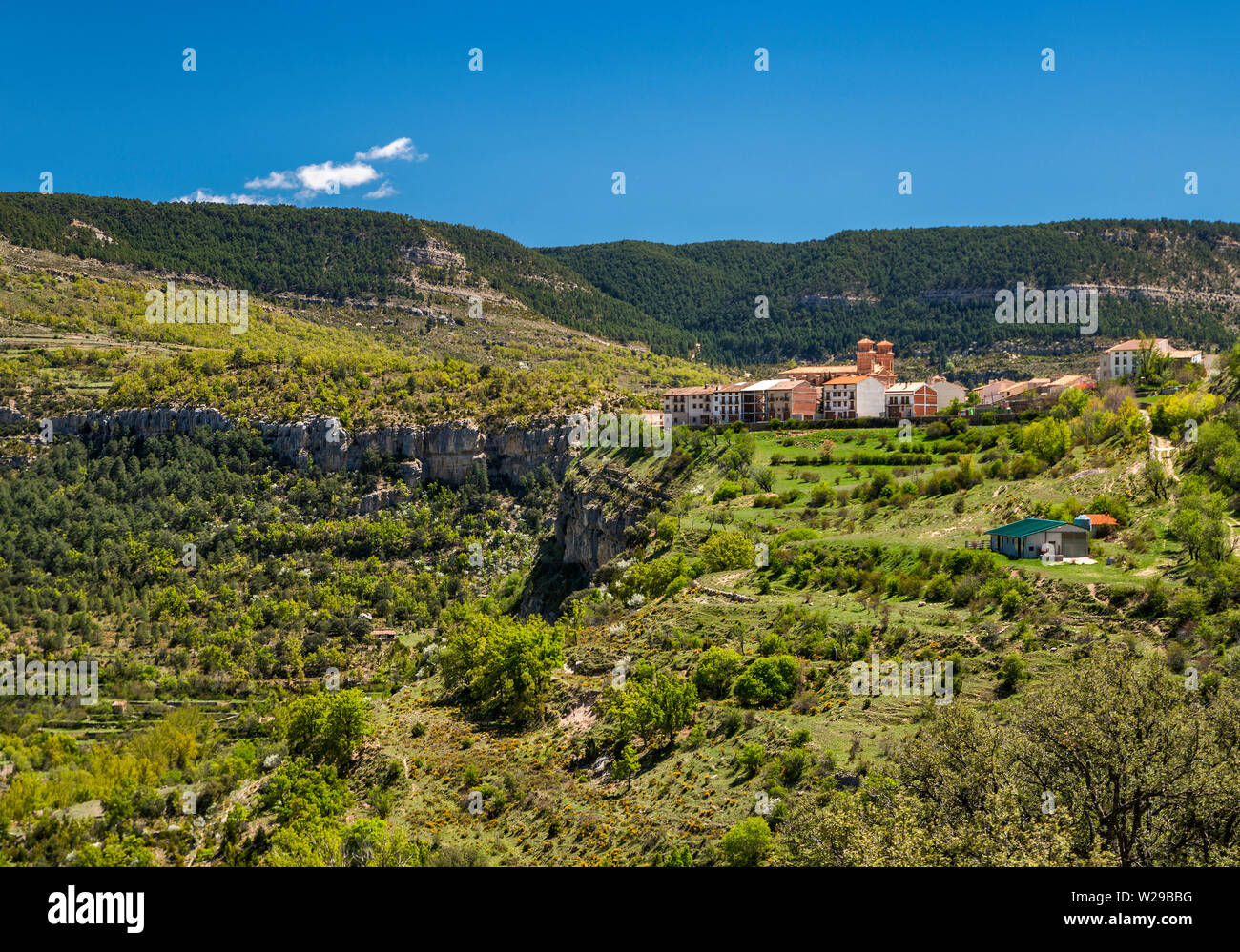 Dorf von Schonberg, Der Stille Weg, Maestrat (Maestrazgo) Region, Provinz Teruel, Aragon, Spanien Stockfoto