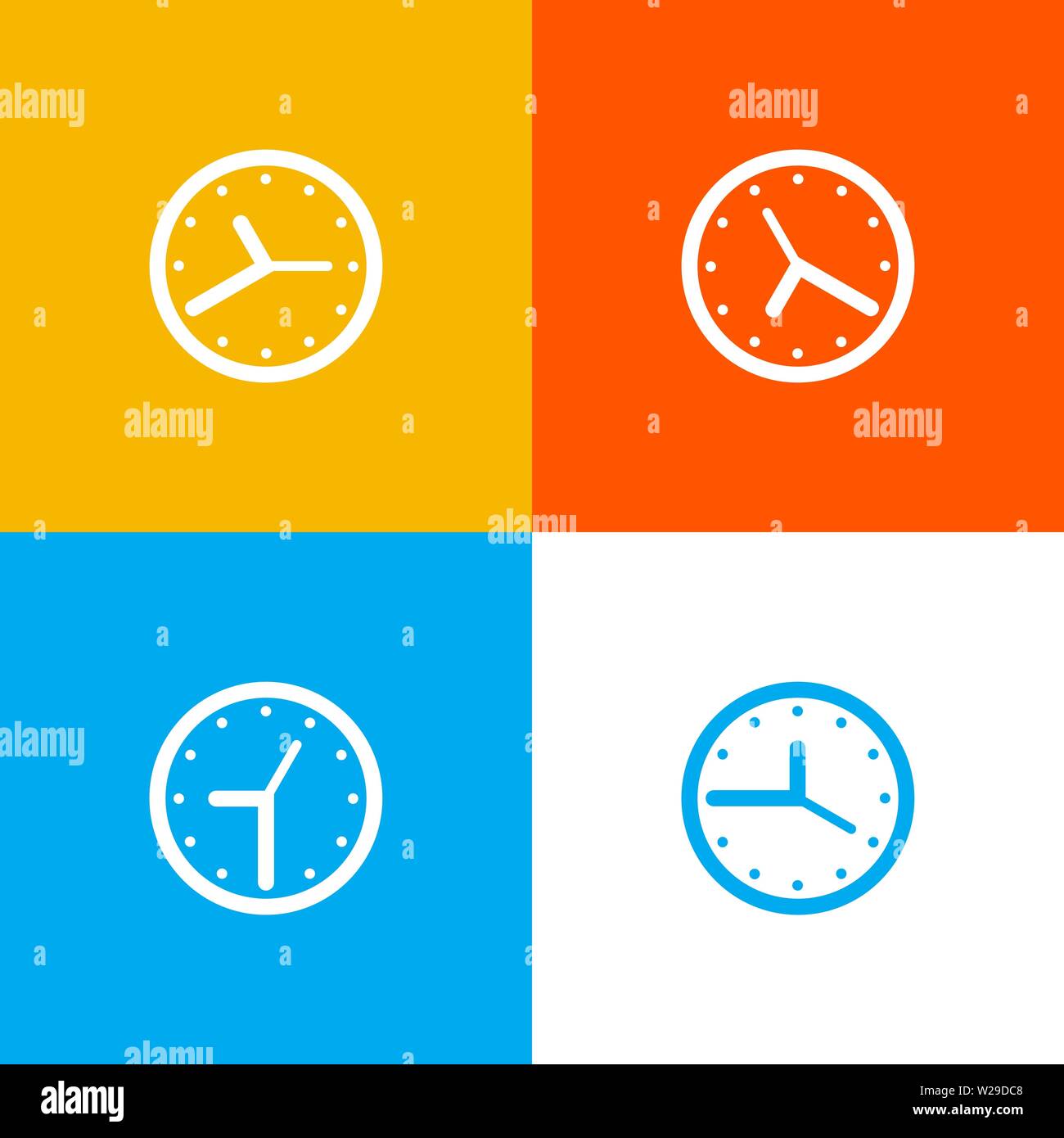 Symbol Uhr eingestellt. Symbol Zeit Vektor. Element für Ihr Design Stock Vektor