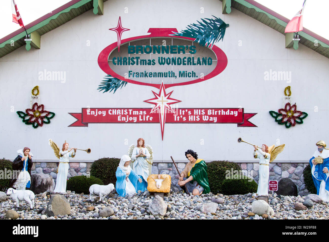 Frankenmuth, Michigan, USA - Oktober 9, 2018: Äußere des Bronner's Christmas Wonderland in Frankenmuth Stockfoto