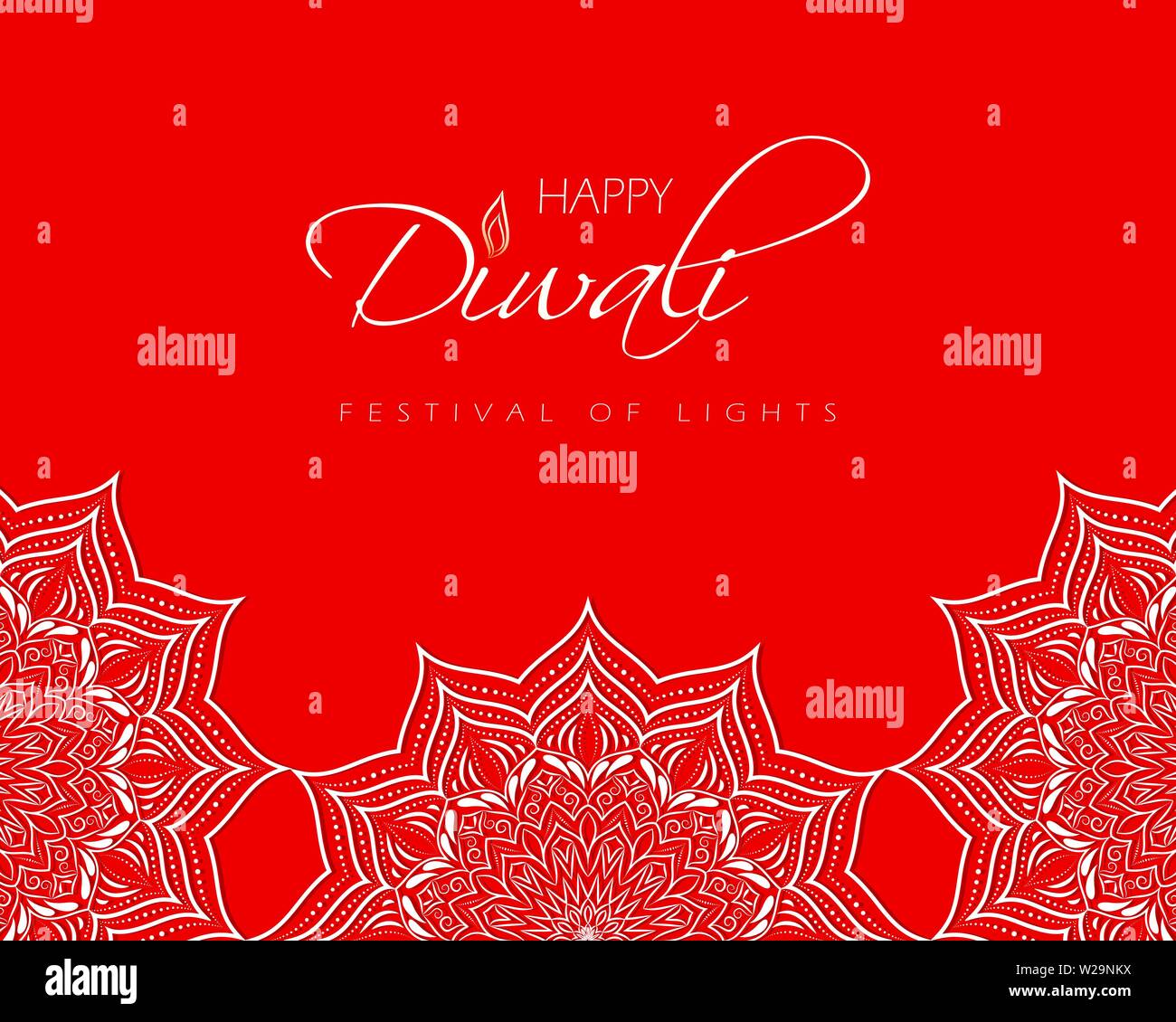 Happy Diwali Design mit floralen Mandala. Stock Vektor