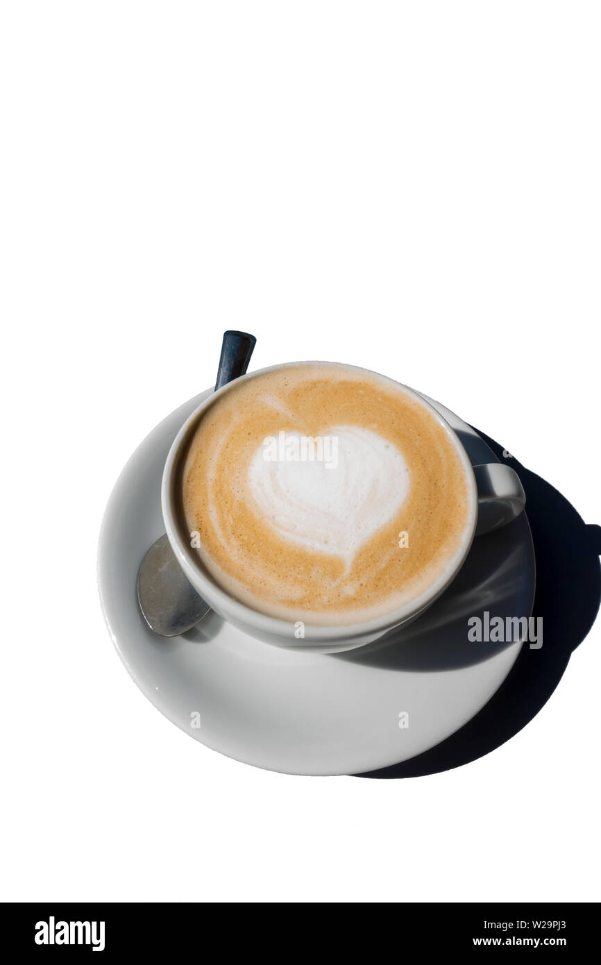 Kaffee Latte mit herzförmigen Motiv Stockfoto