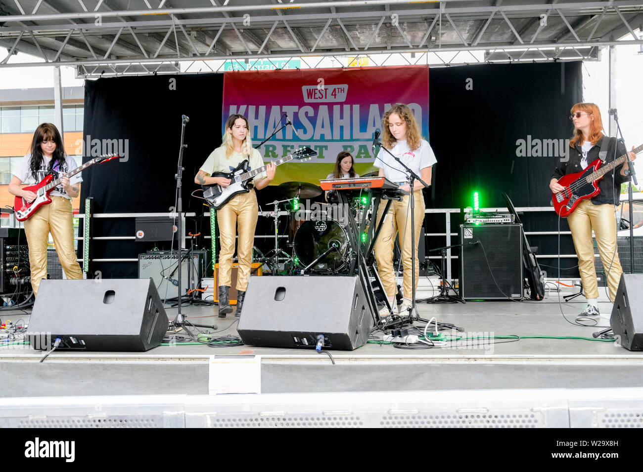 Babe Ecke, Khatsahlano Street Festival, Kitsilano, Vancouver, British Columbia, Kanada Stockfoto