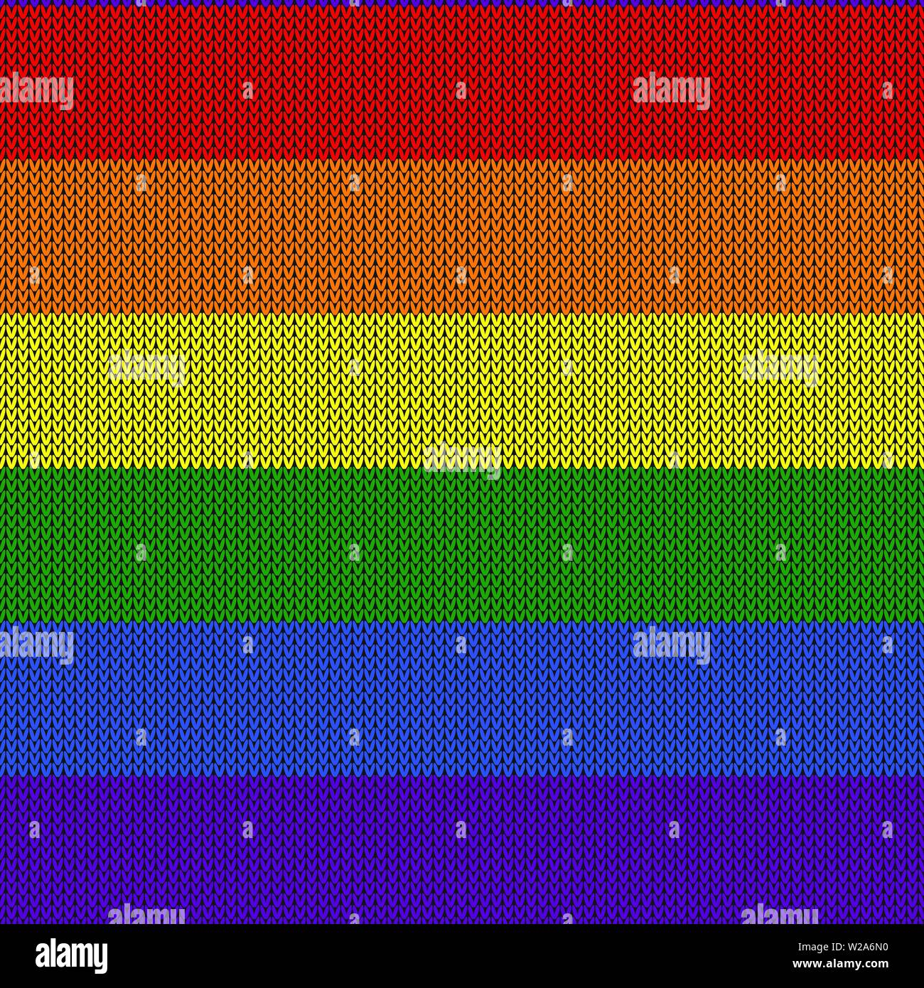 LGBTQ Farbe abstrakte Strickmuster. Rainbow Color nahtlose Muster. Design für Pullover, Schal, Tröster oder Kleidung Textur. Vector Illustration Stock Vektor