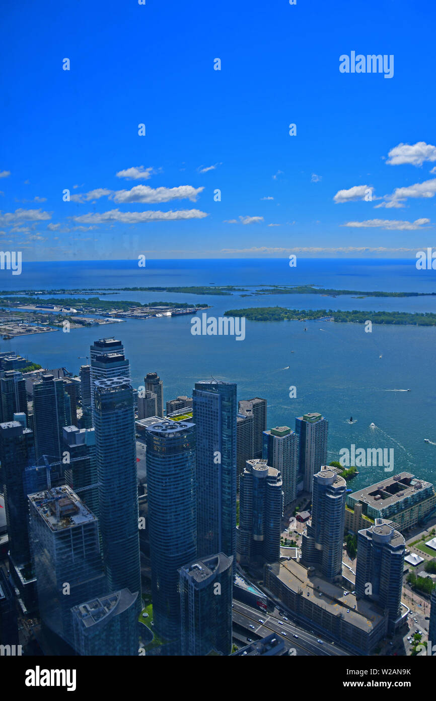 Die Skyline von Toronto vom CN Tower gesehen Stockfoto