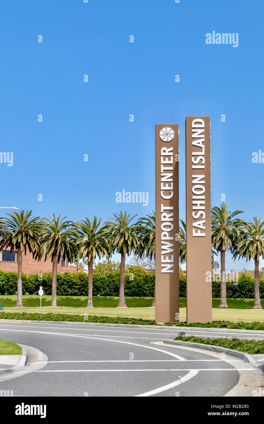 Fashion Island unterzeichnen in Newport Beach, Kalifornien Stockfoto