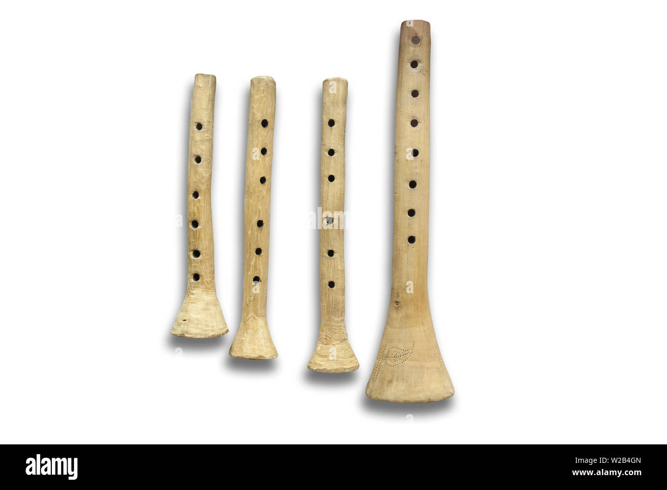 Ibiza traditionelle Flöten, Balearen, Spanien. Isoliert Stockfoto