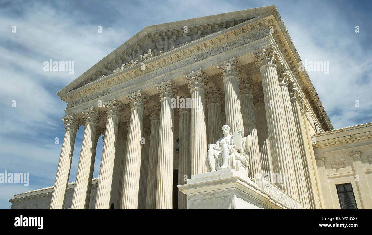 Oblique Aufnahme des US Supreme Court in Washington, D.C. Stockfoto