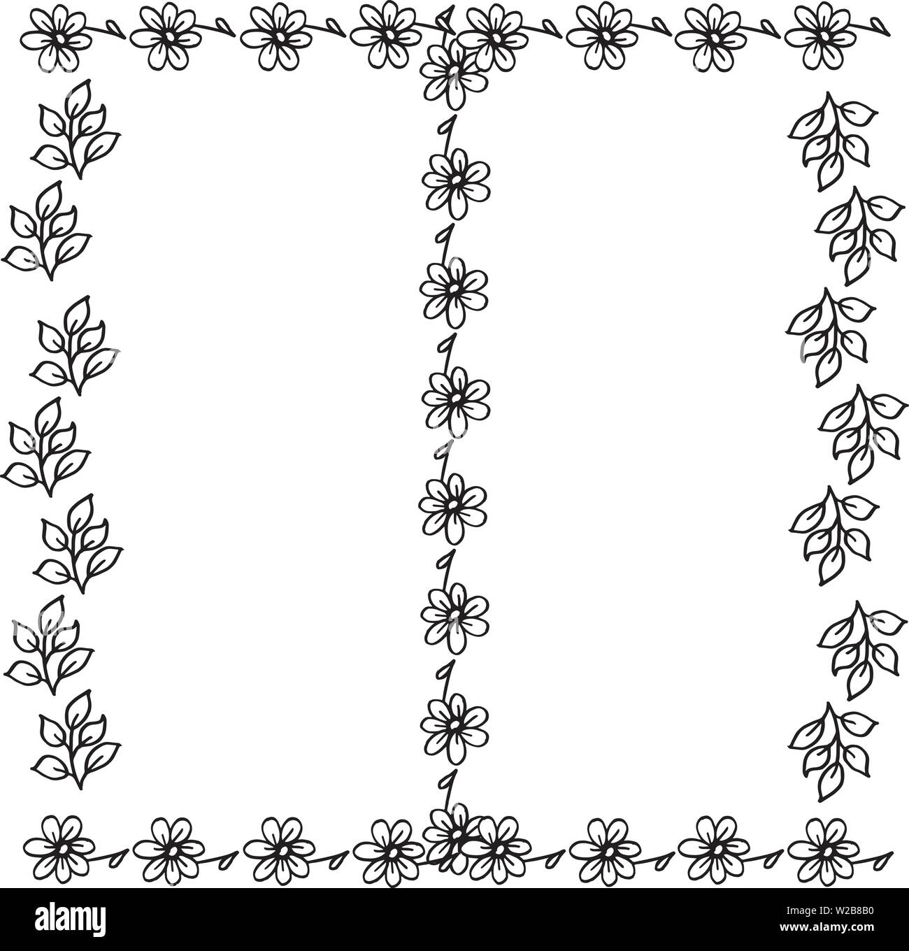 Vector Illustration abstrakt bouqet Rahmen mit Banner Hand gezeichnet Stock Vektor