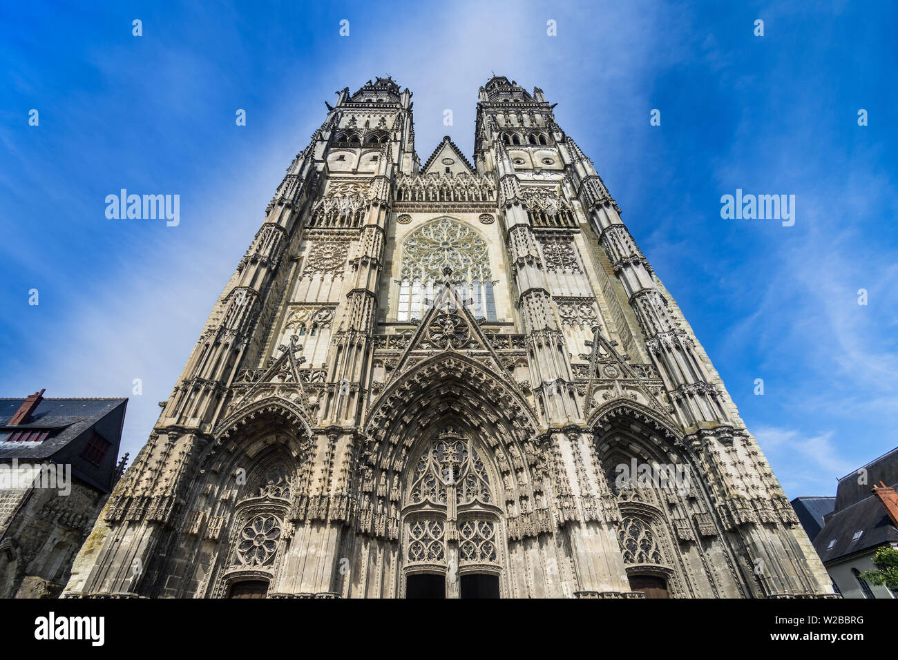 12. - 16. Jahrhundert Saint Gatien Kathedrale, Tours, Indre-et-Loire, Frankreich. Stockfoto