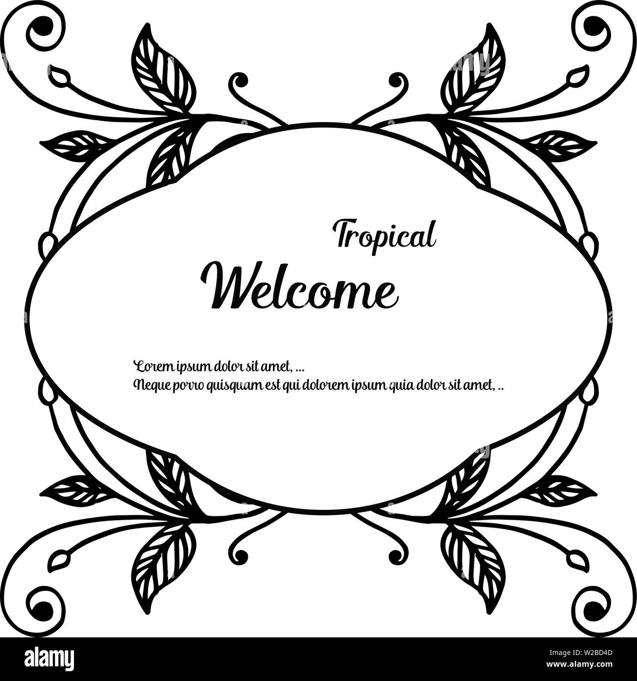 Vector Illustration verschiedene Blume Rahmen für Design Banner wellcome Tropical von Hand gezeichnet Stock Vektor