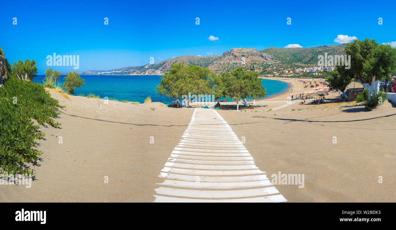Berühmte Sandstrand von Paleochora, Chania, Kreta, Griechenland Stockfoto