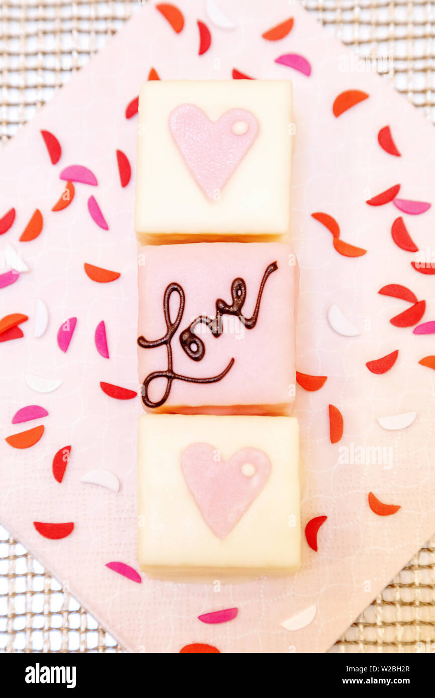 Drei Valentine behandelt Stockfoto